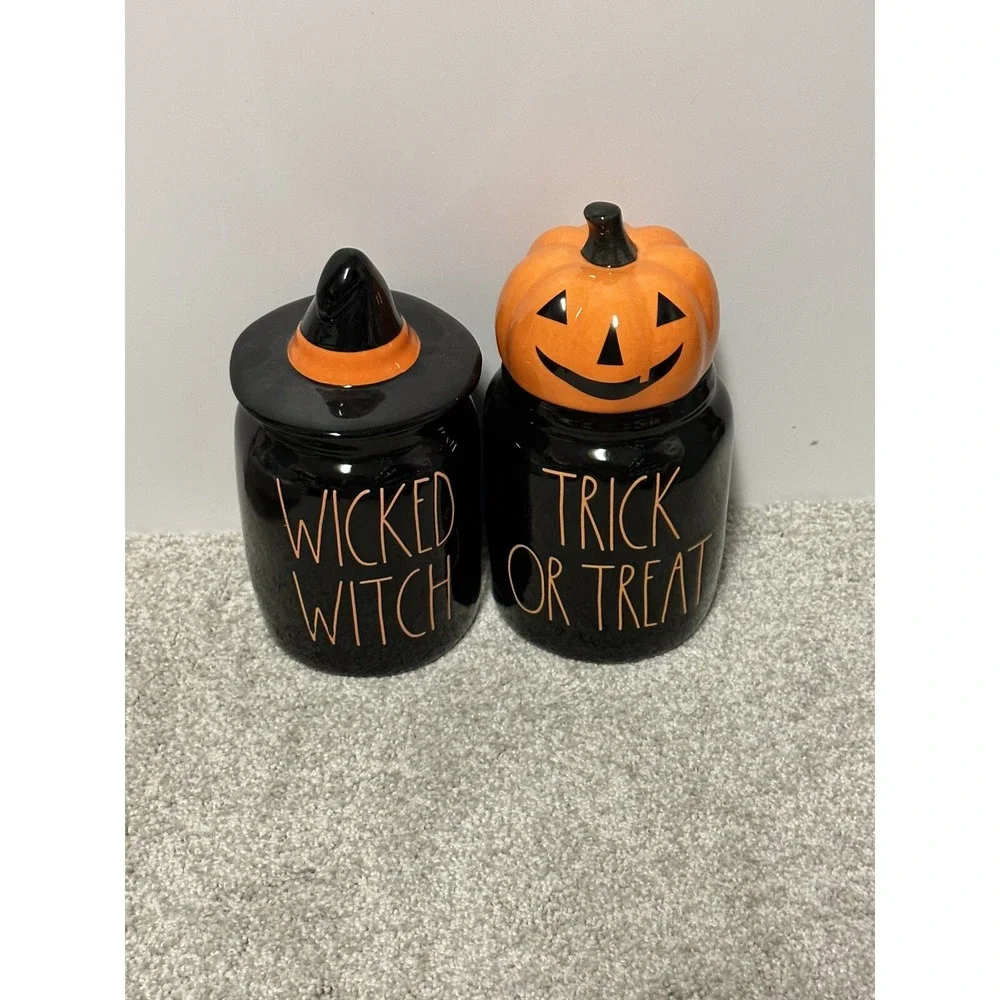 Rae Dunn‎ WICKED WITCH and TRICK OR TREAT canisters